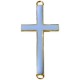 Metal connector charm Cross 46x23mm Gold - Blue gray